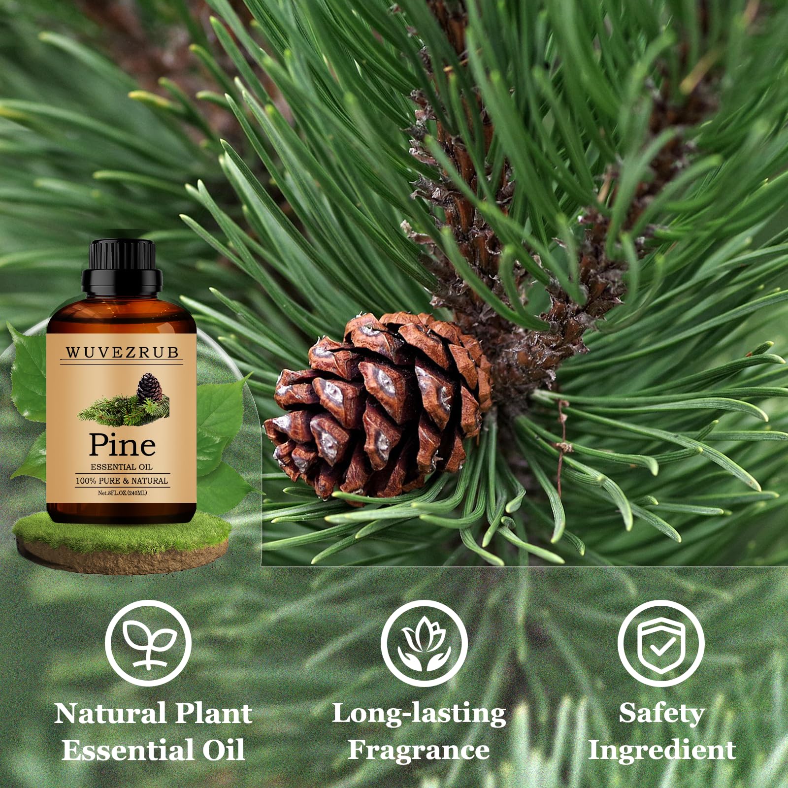 Wuvezrub pine oil added to candles or soaps for a lasting scent.