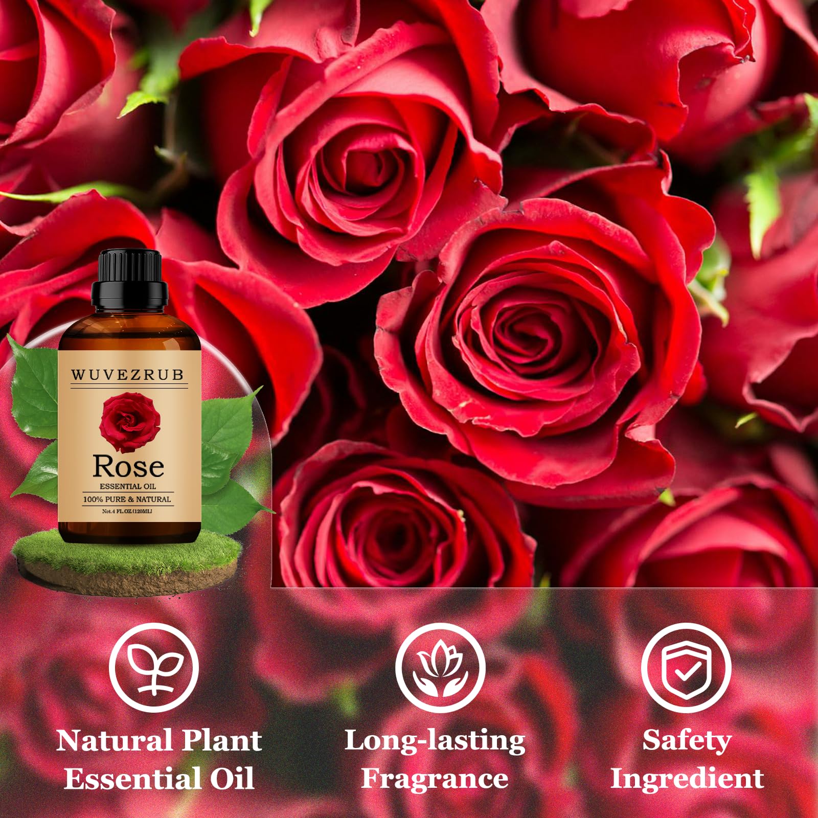 Wuvezrub rose essential oil being used to scent a candle for a long-lasting aroma.