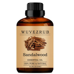 Wuvezrub sandalwood oil bottle pouring for diffuser aromatherapy.