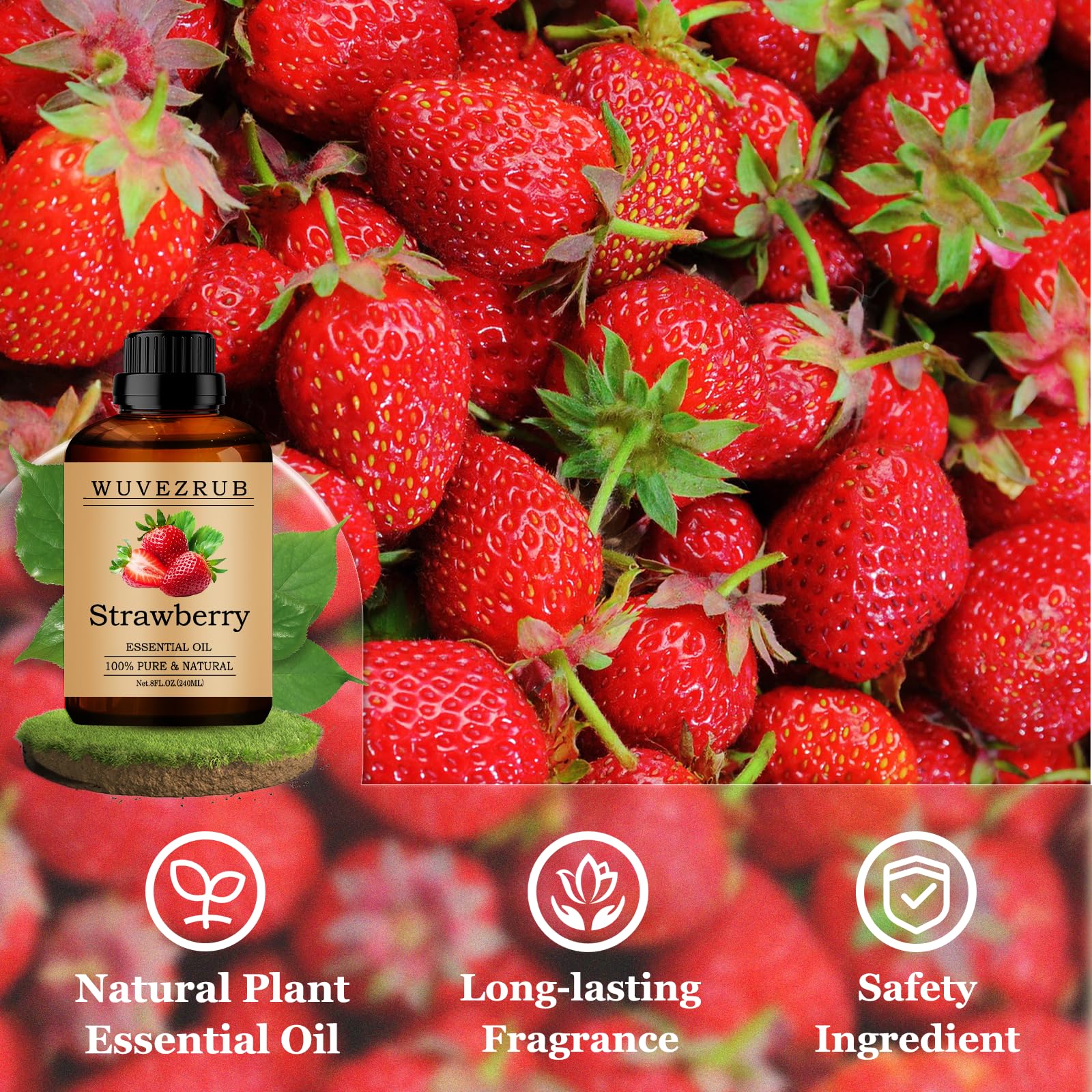 Wuvezrub Strawberry essential oil drops for DIY candles and soaps.