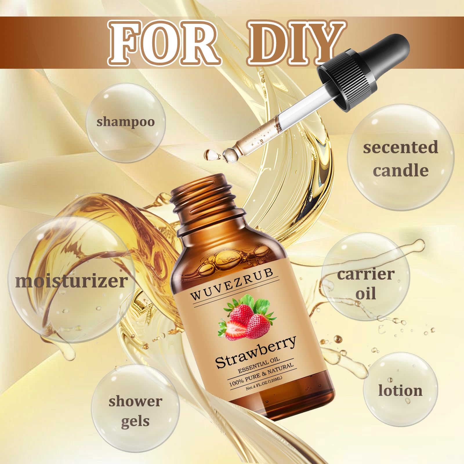 Wuvezrub Strawberry Oil diffuser-drops ideal for creating a gentle, natural fragrance.