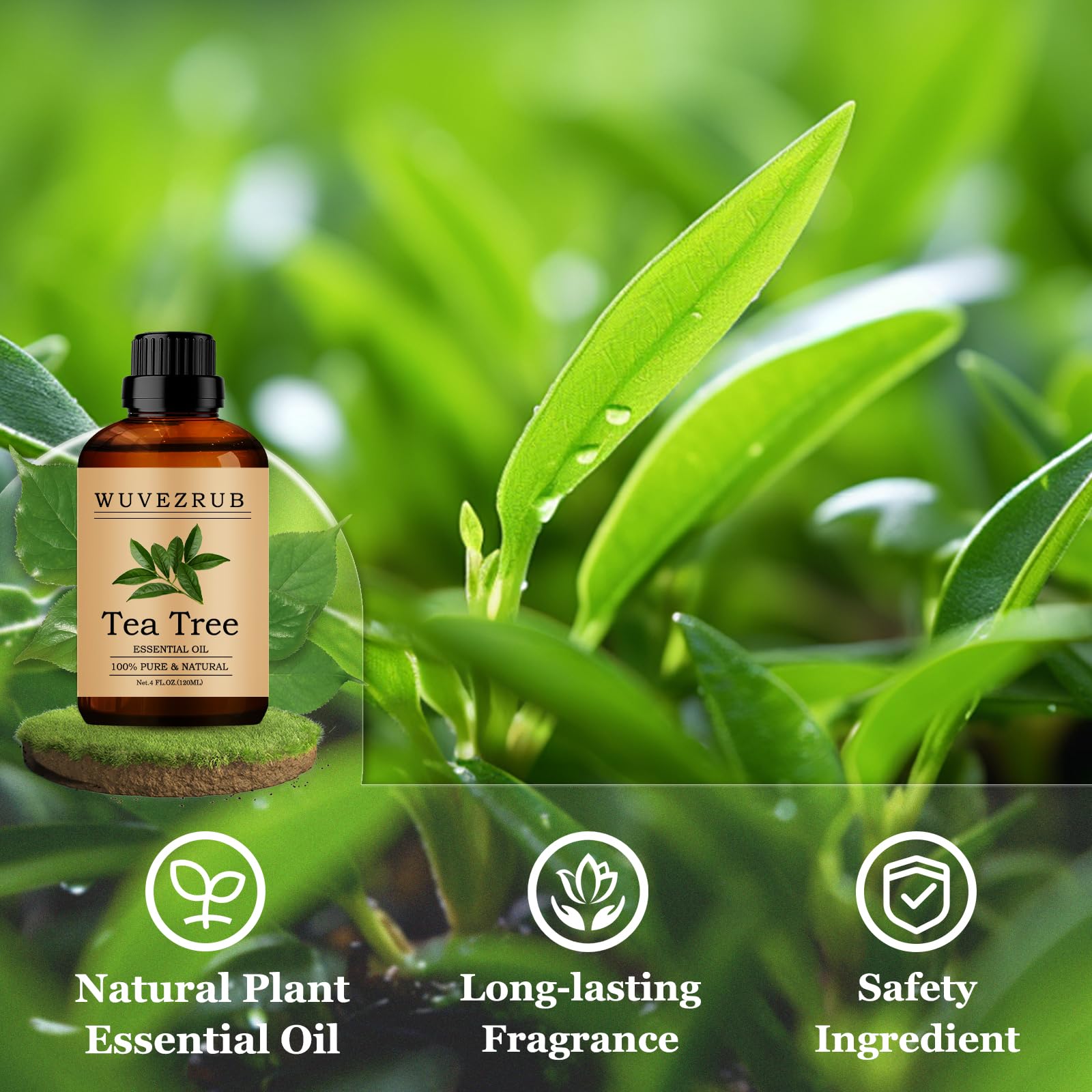 Wuvezrub Tea Tree Oil dropper for easy diffuser use.