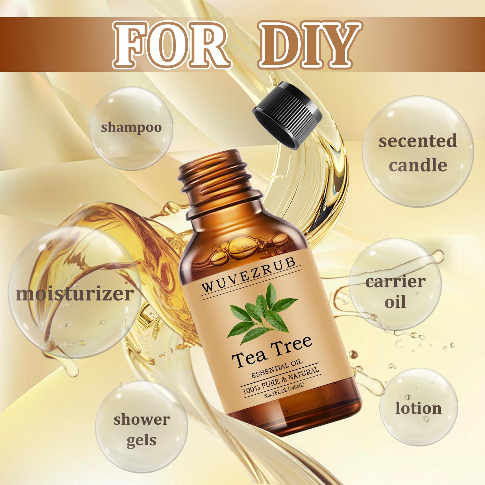 Wuvezrub Tea Tree Oil diffuser scene delivering a clean scent