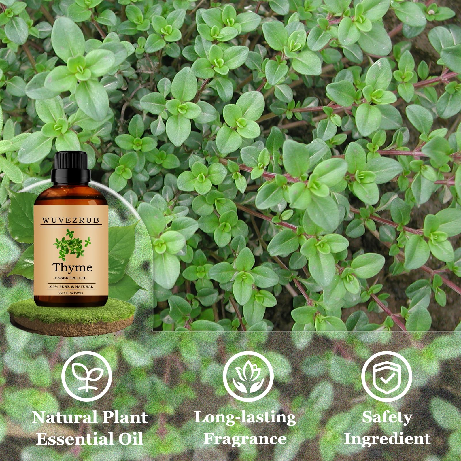 Wuvezrub Thyme essential oil used for DIY candles and soaps fragrance.