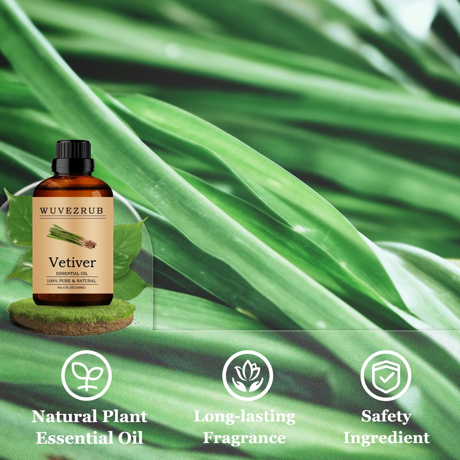 Wuvezrub Vetiver oil adds natural candle fragrance with lasting scent.