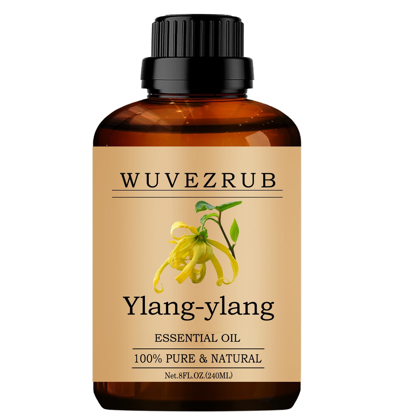 Wuvezrub Ylang-Ylang oil bottle ready for diffusion and relaxation.