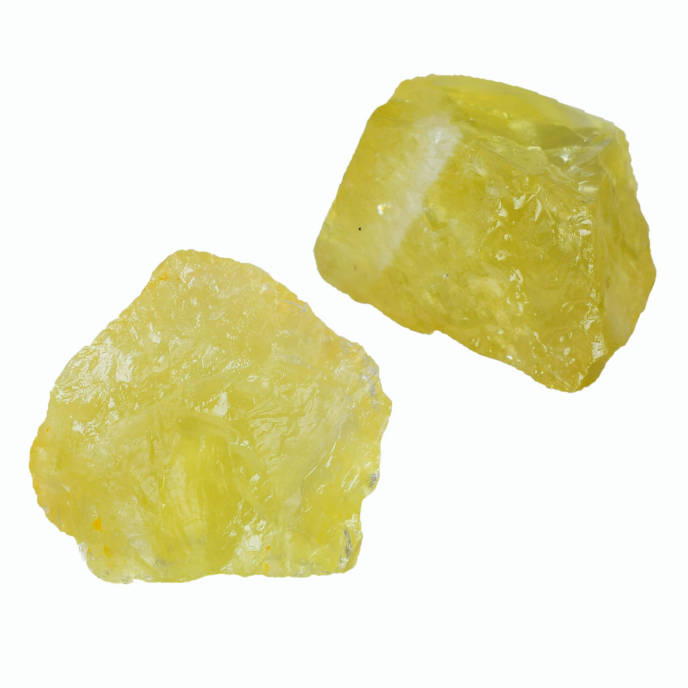 WUYAOSHI Citrine raw stones two-piece set for meditation and balance