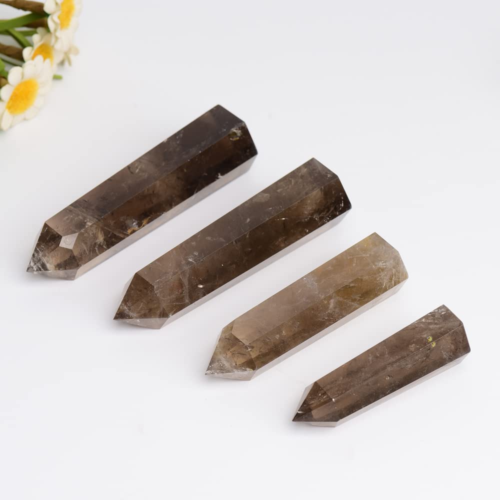 Gift-ready WUYOUSHI smoky quartz tower for crystal beginners