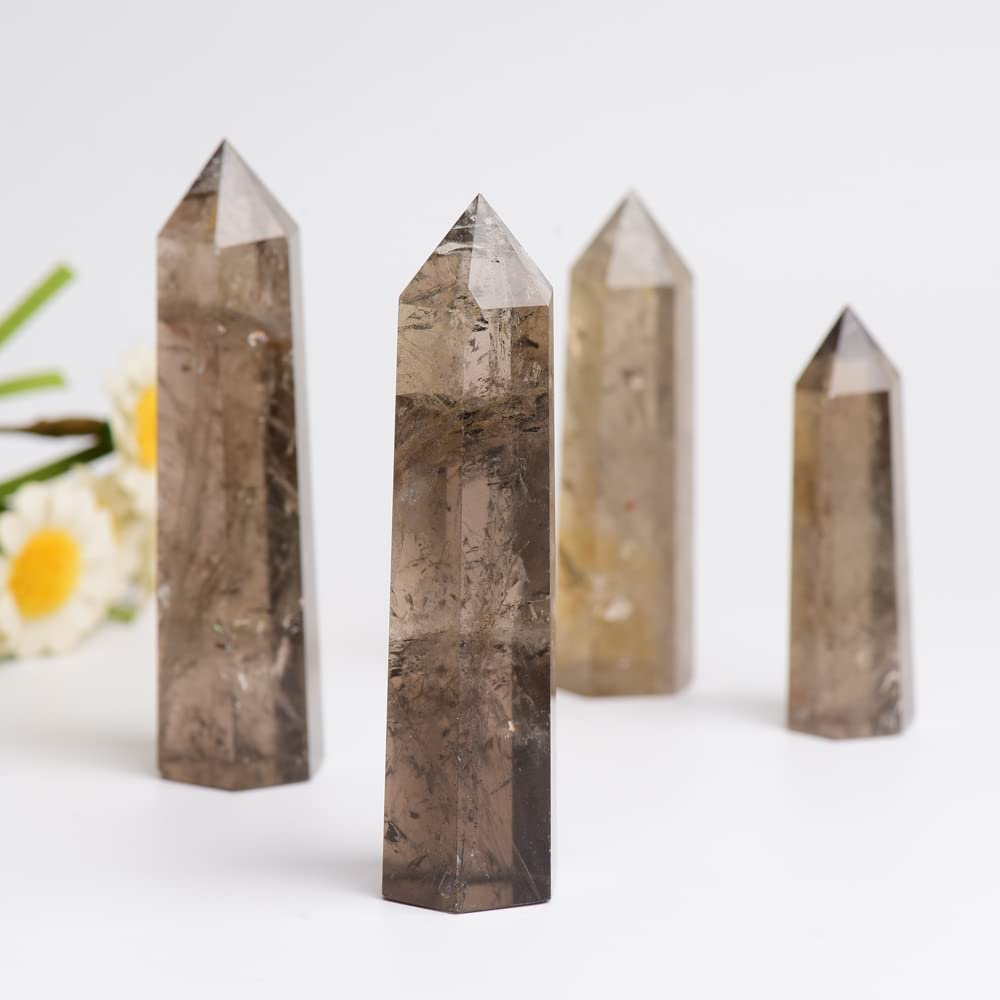 WUYOUSHI smoky quartz meditation wand in a calm setting