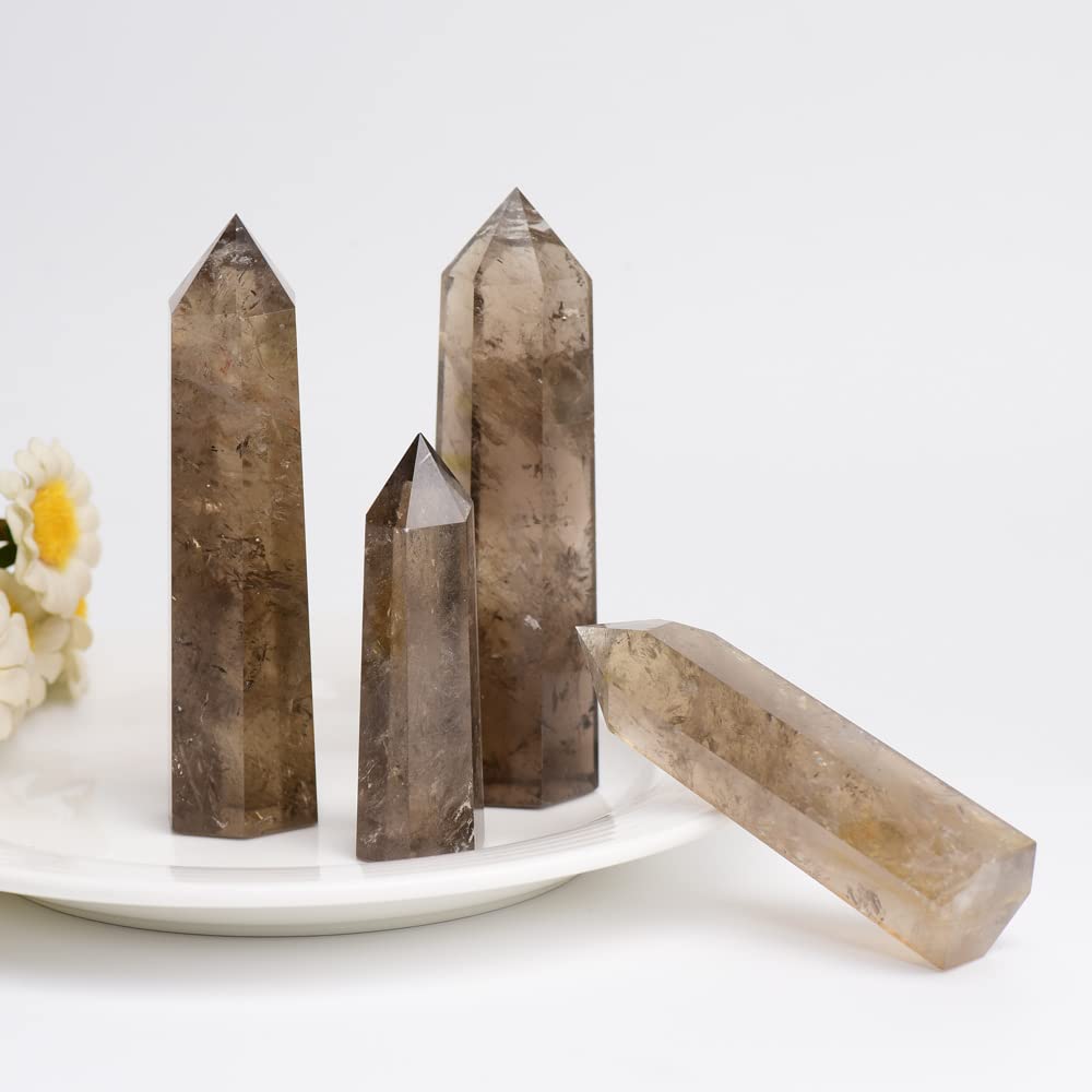 Packaging-friendly presentation of WUYOUSHI smoky quartz tower