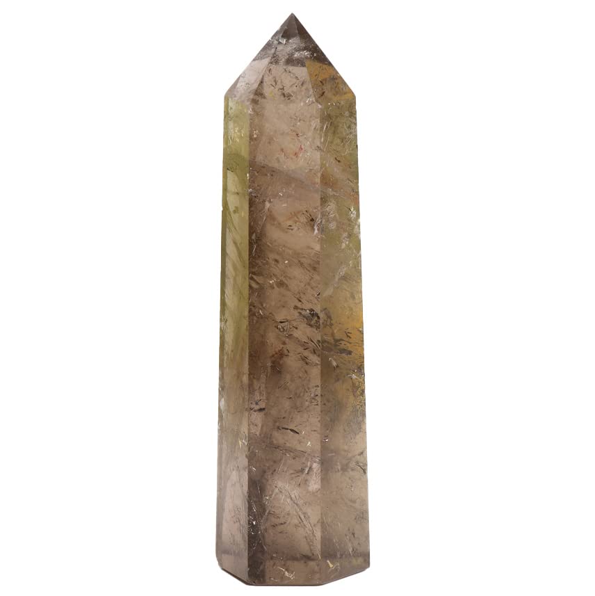 WUYOUSHI smoky quartz tower with polished spire for focused meditation