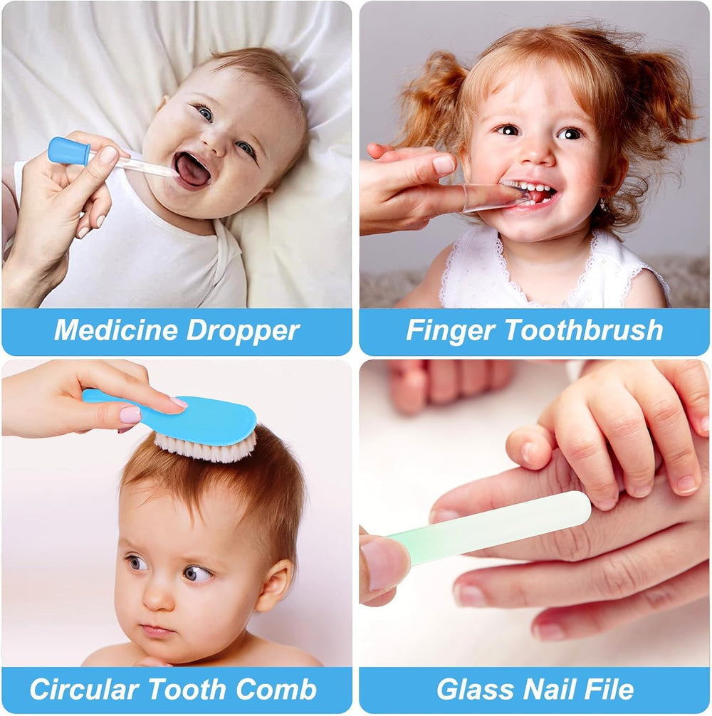 WXA baby safety scissors with rounded tips for careful grooming.