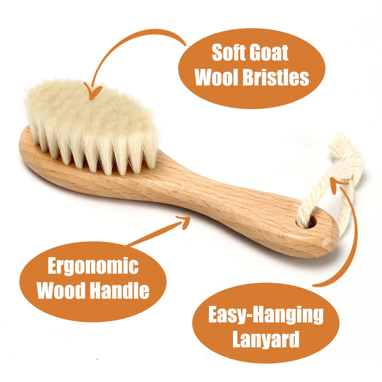 WXA soft goat bristle brush enables gentle scalp massage