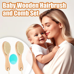 WXA wooden baby comb for smooth detangling on delicate hair