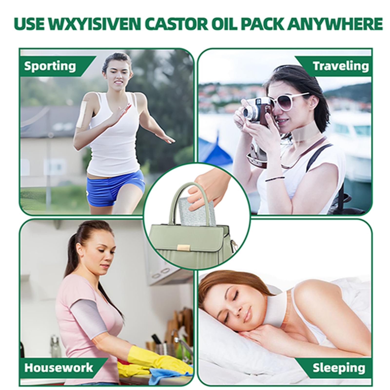 WXYISIVEN reusable wrap worn on body demonstrating freedom of movement