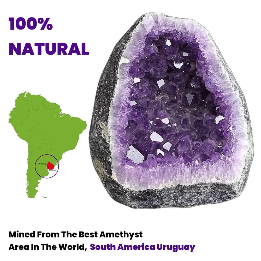 WYJHYZN amethyst geode shows purple hues to brighten spiritual decor.