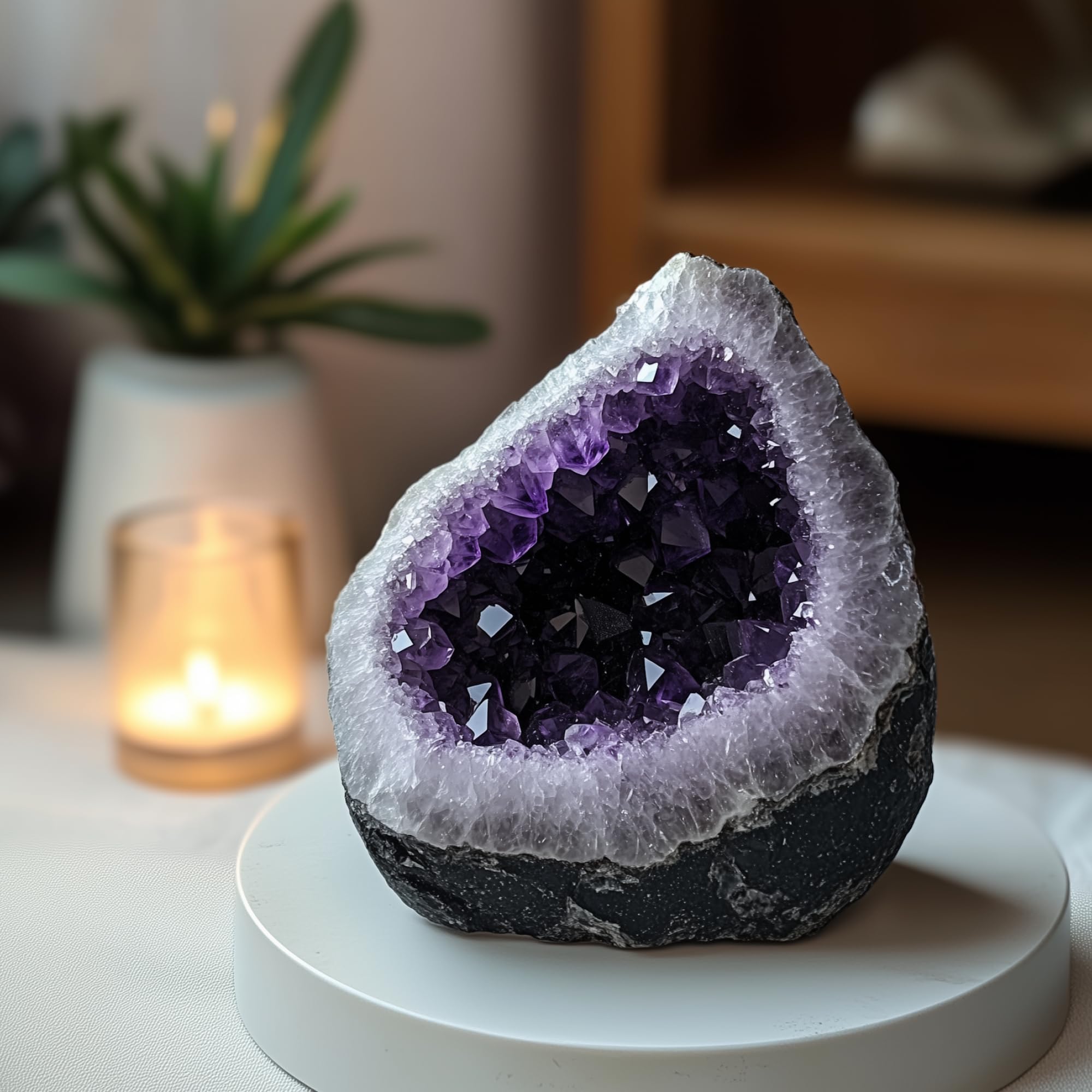 WYJHYZN amethyst raw stones closeup reveals unique shapes and color.