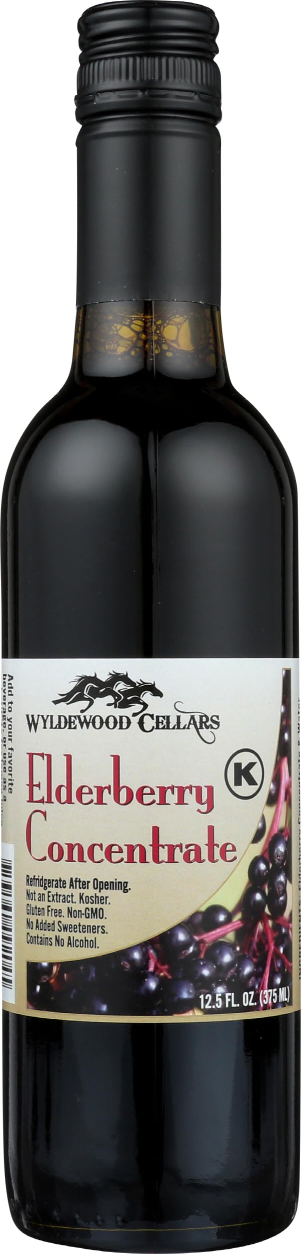 Wyldewood Cellars elderberry concentrate bottle for easy daily use.
