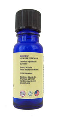 Wyndmere Lavender oil in cobalt bottle protecting purity from sunlight