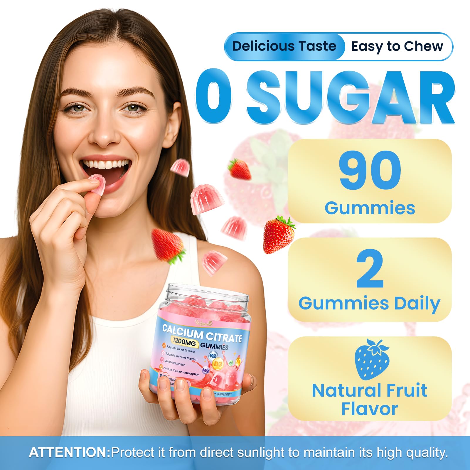 WyuuKi close-up of gummies reveals liquid core bursting with nutrients