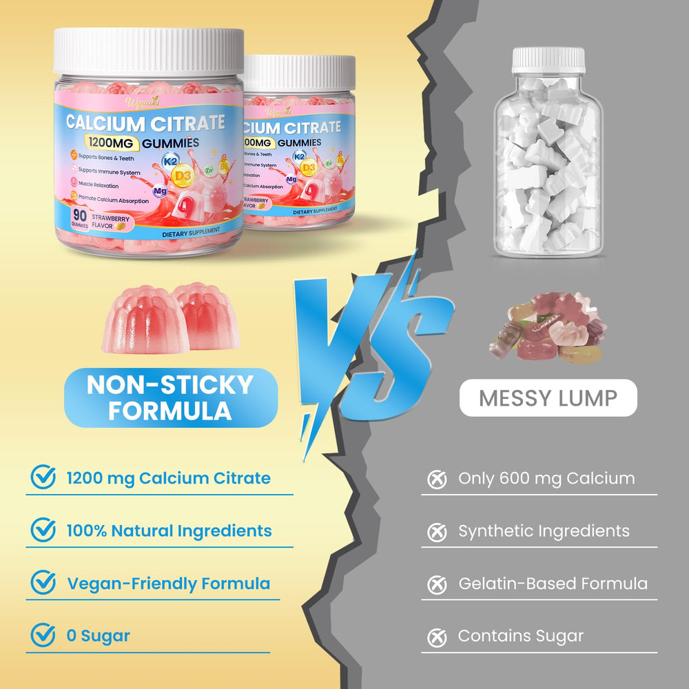WyuuKi bite-sized gummies showcase natural strawberry flavor and sugar-free formula