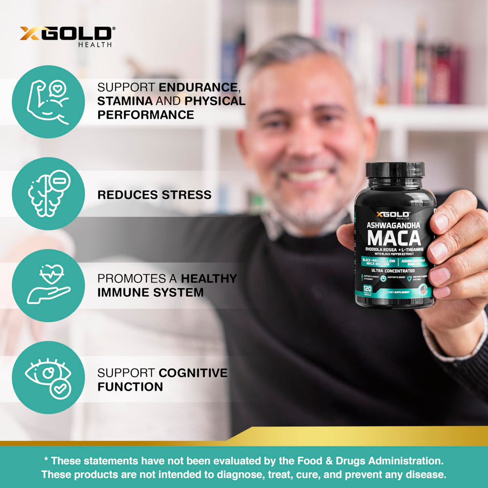 X Gold Health L-Theanine capsules designed for calm alertness