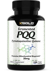 X Gold Health PQQ 20 mg: botella visible para apoyar energía celular sostenida