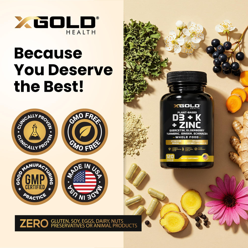X Gold Health turmeric-ginger-echinacea capsules, herbal daily wellness blend
