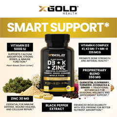 X Gold Health K2 MK7/MK4/K1 capsules revealing essential vitamin blend