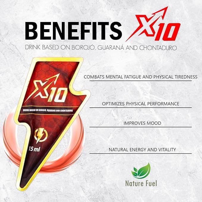 X10 packaging showing 7-pack sachets and clean labeling