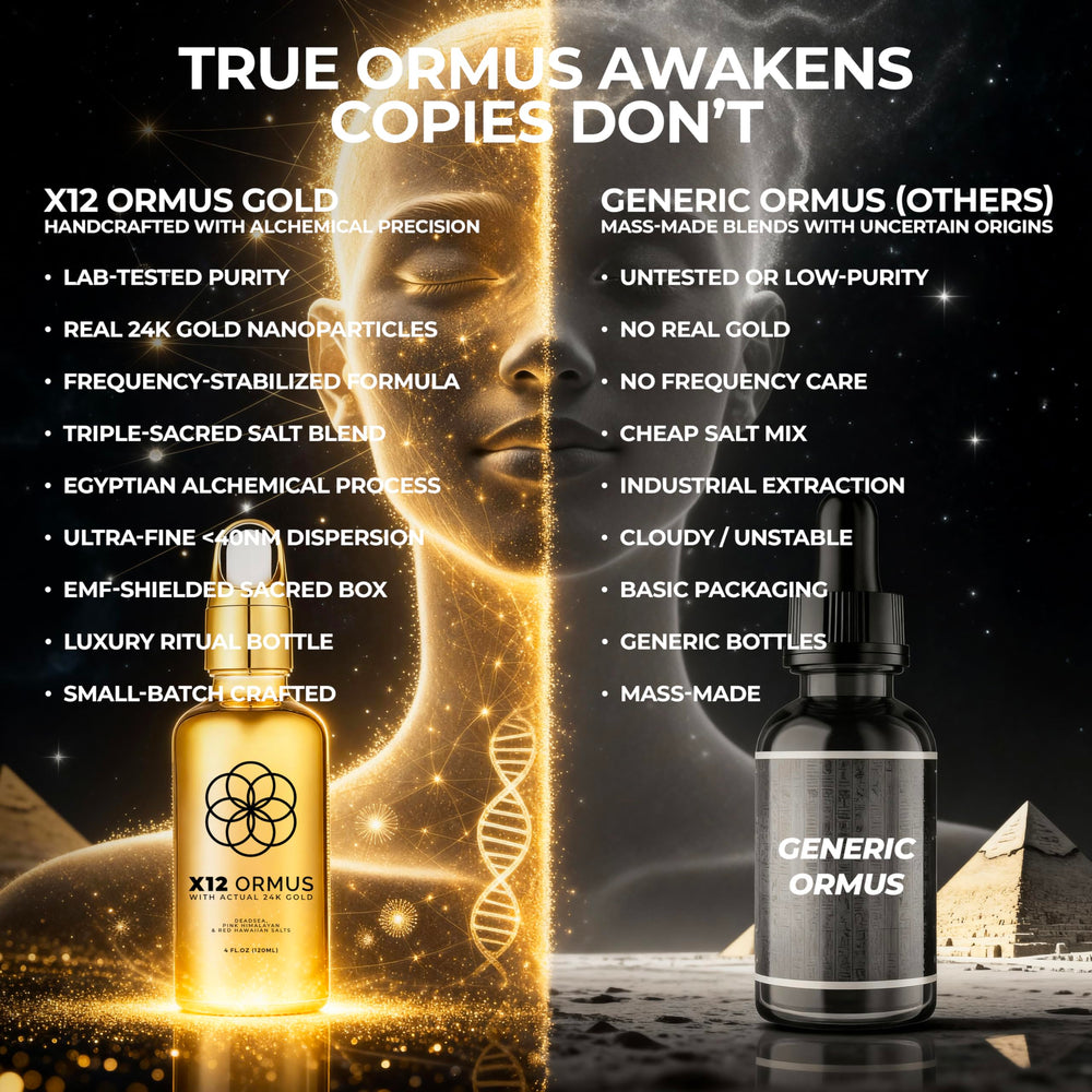 X12 Ormus Dead Sea salt minerals highlighting a mineral-rich profile