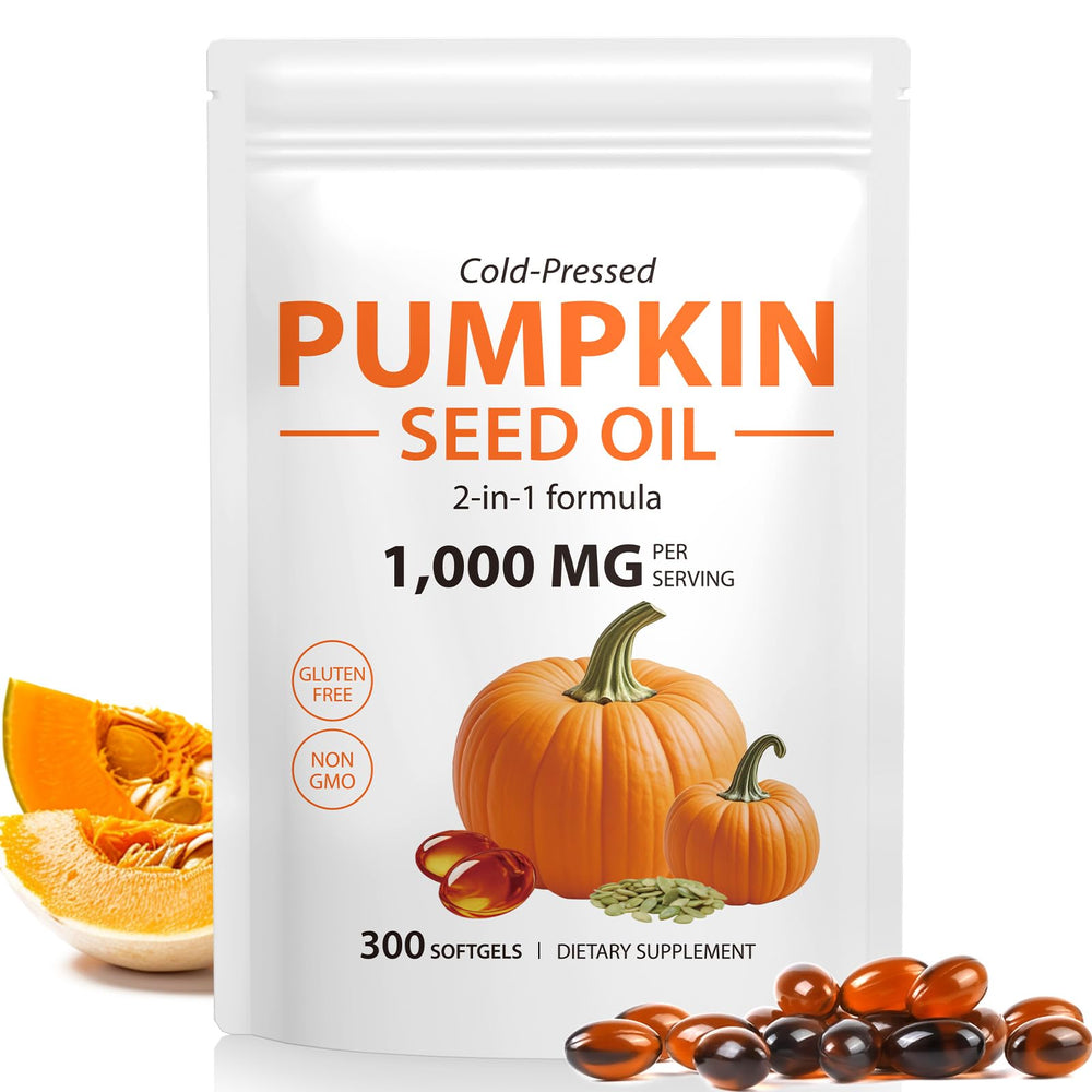 Xaarty pumpkin seed oil with saw palmetto bottle on shelf supports daily wellness.