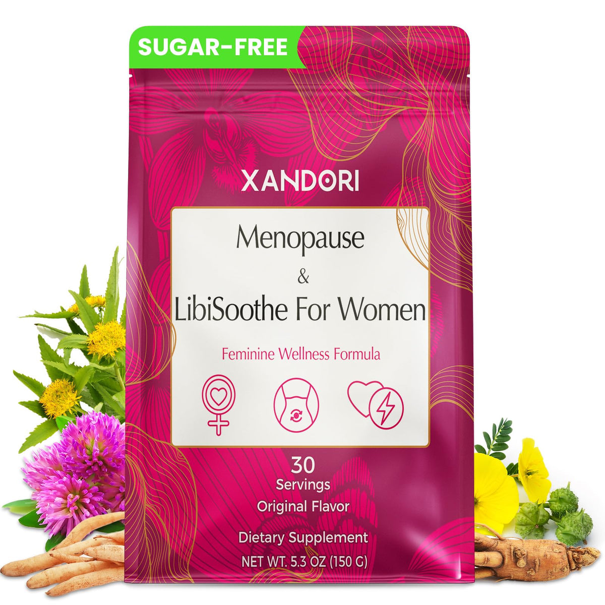 Xandori menopause powder bottle for daily hormonal balance