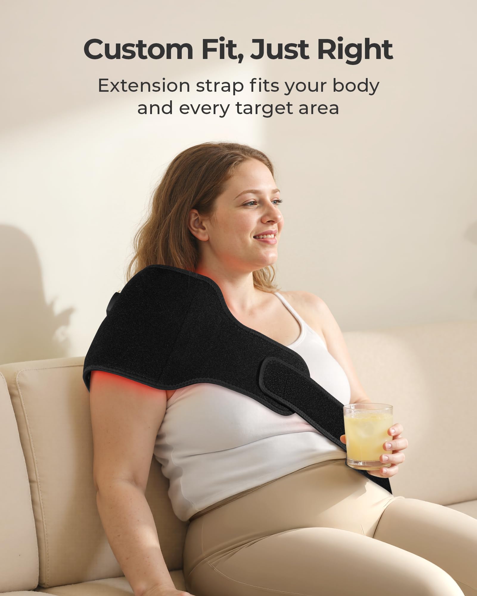 XASLA red light therapy mat in use on lap for home wellness.