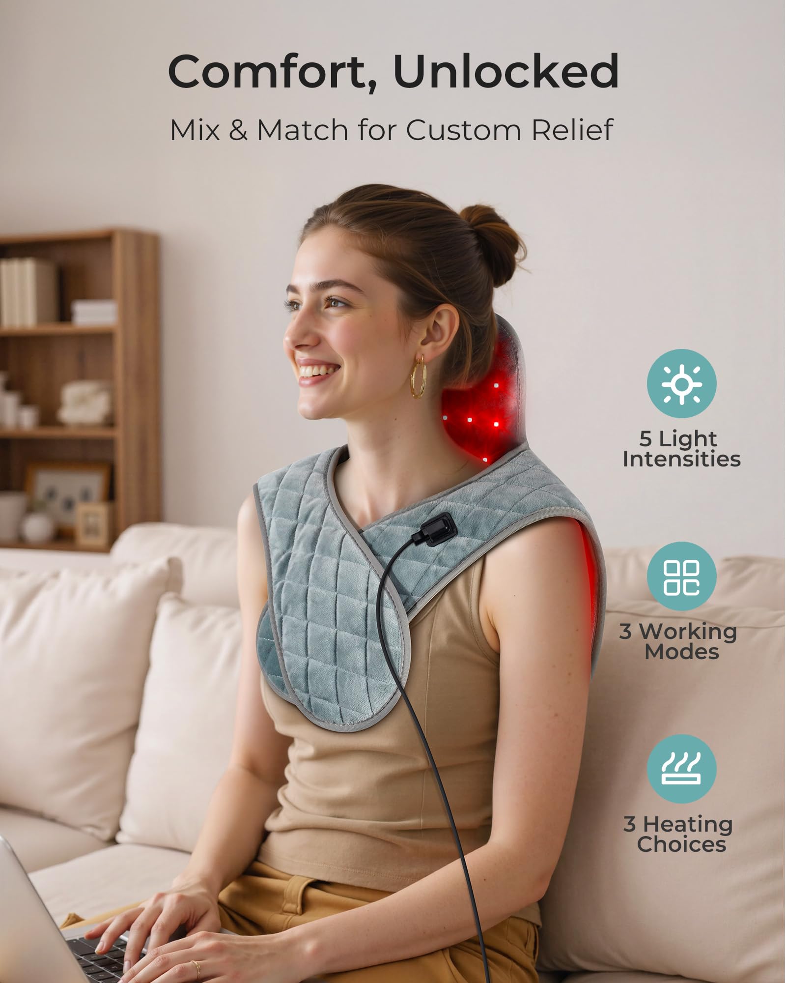 Xasla full-length wrap offers torso coverage for convenient therapy.