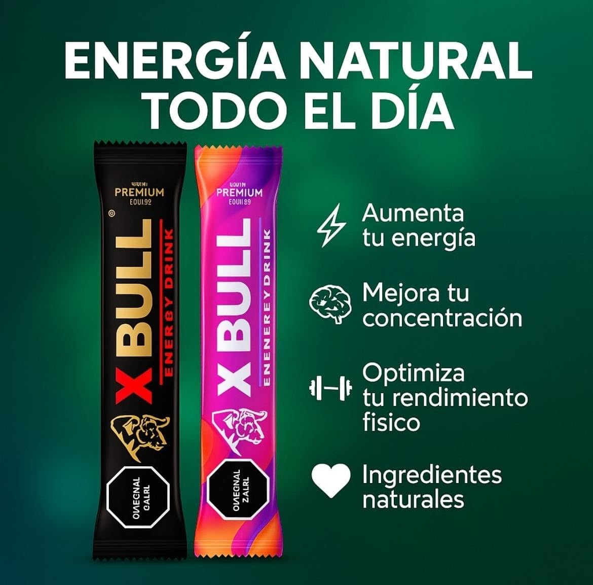 Xbull energizing shot highlights natural caffeine from Guarana