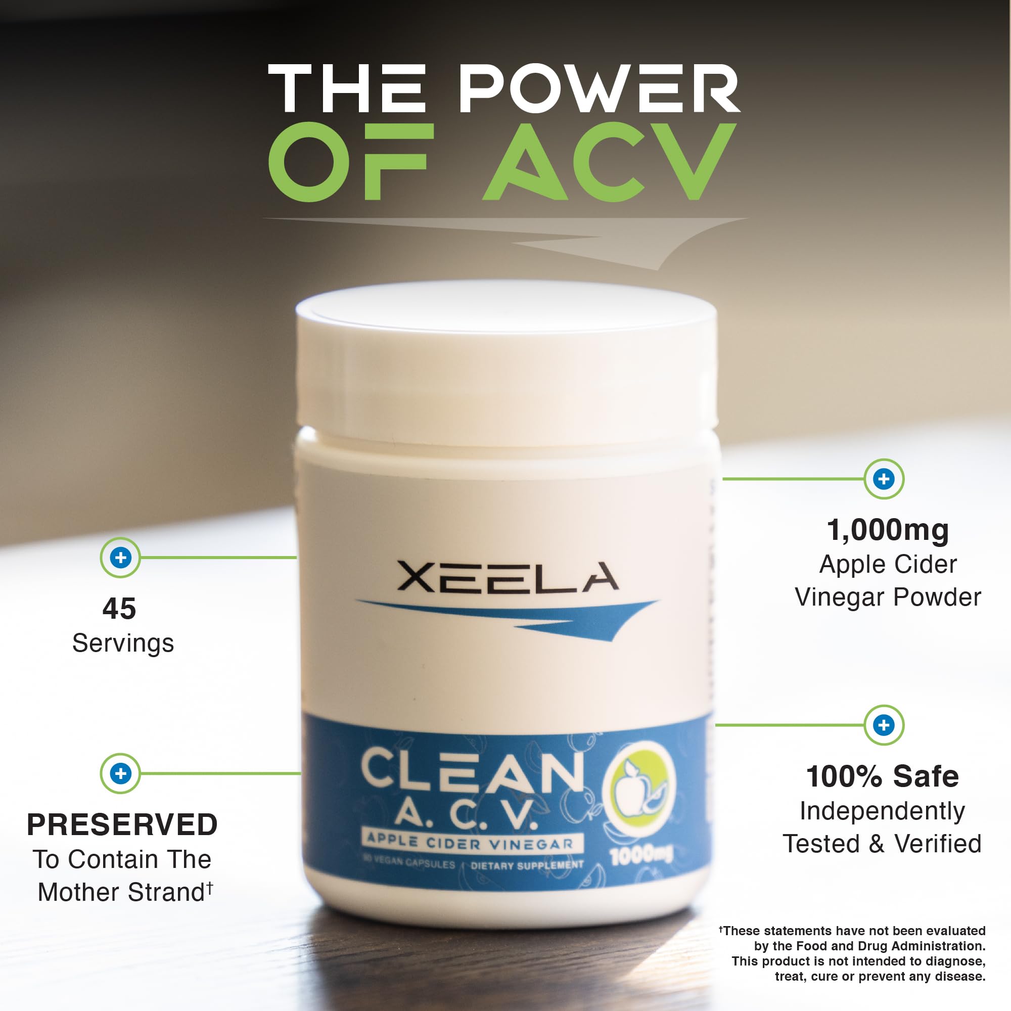 XEELA capsules in hand illustrating easy, portable daily supplement