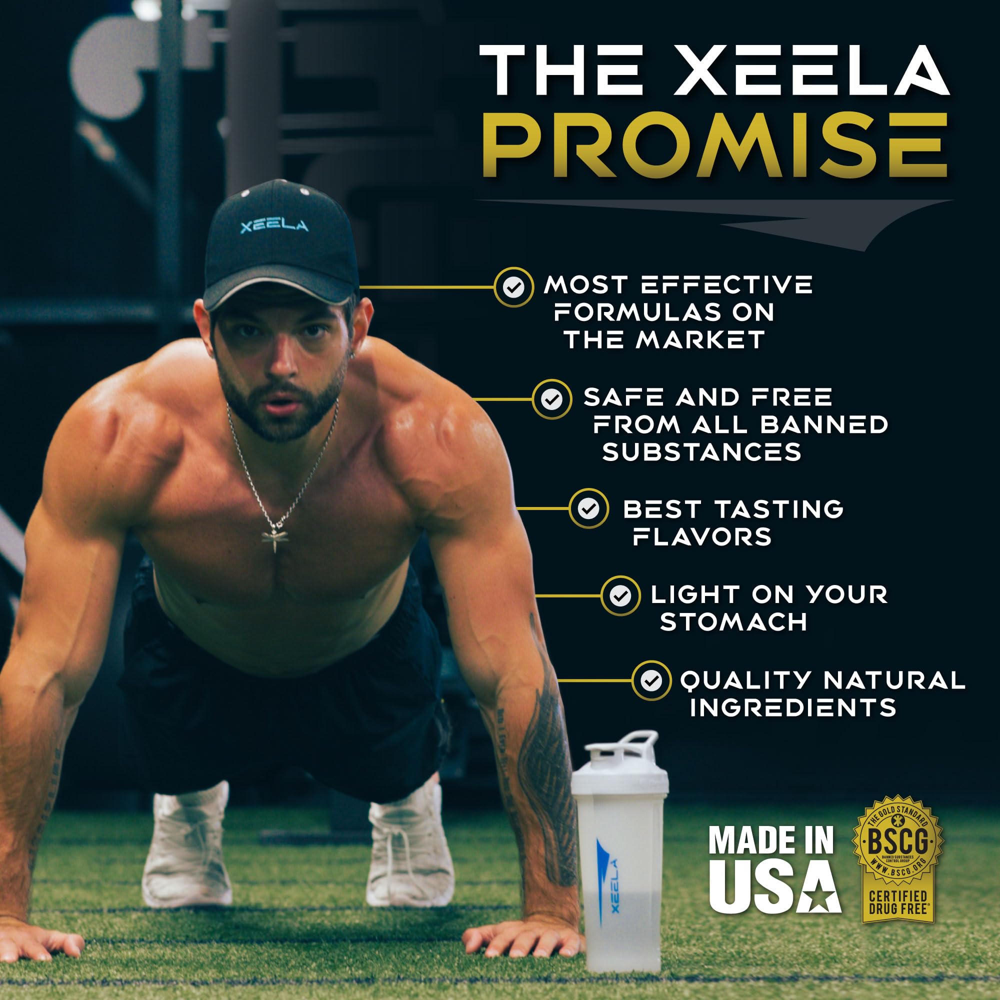 Group training scene with XEELA Creatine on display