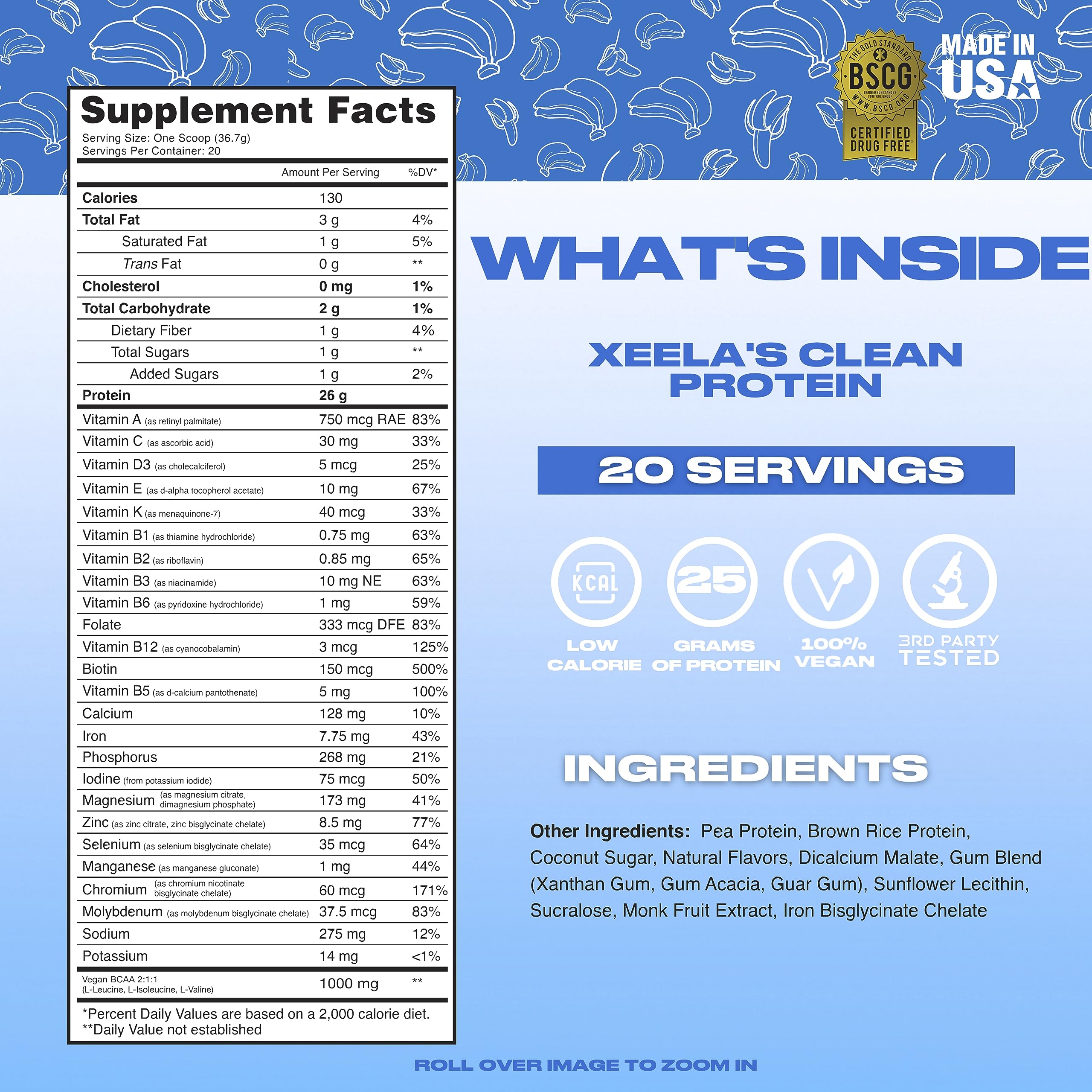 XEELA organic brown rice and pea protein ingredients.