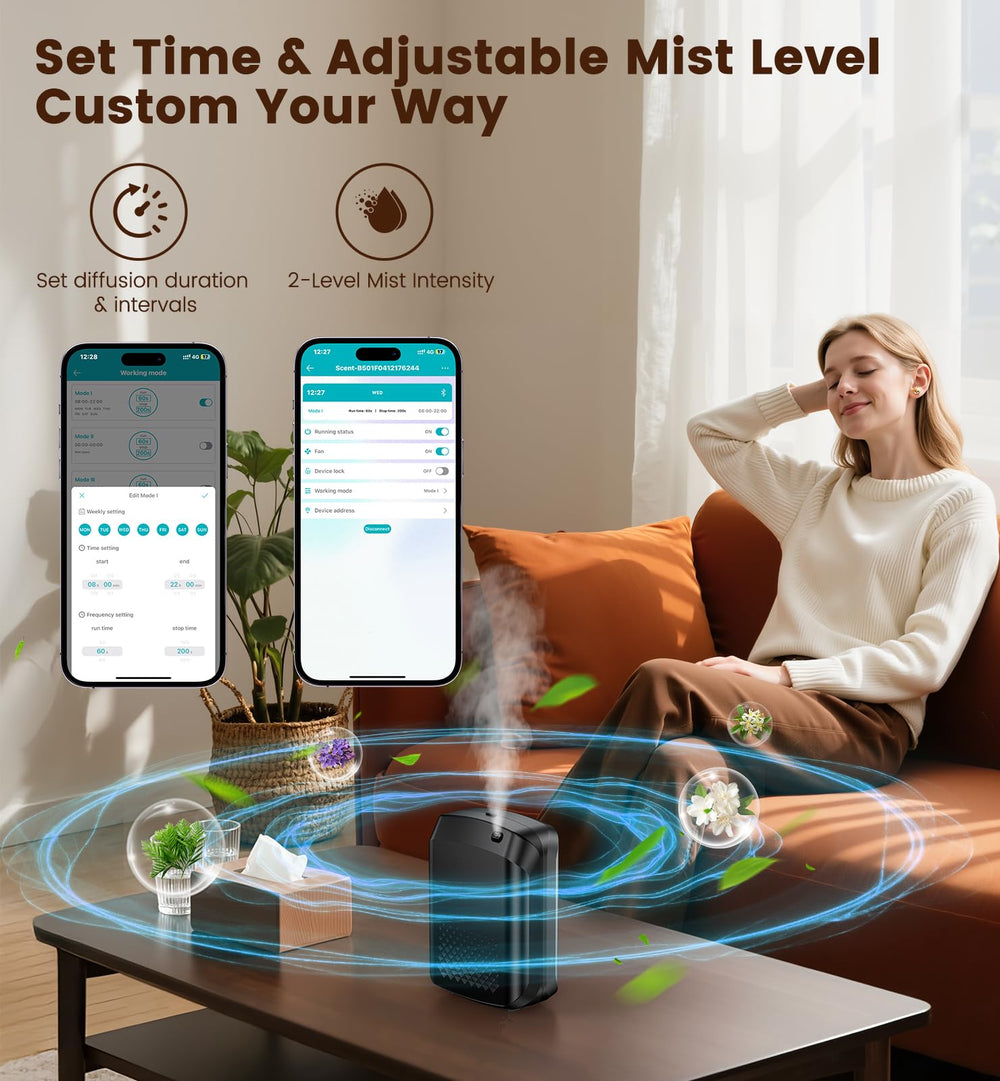 XEITIN waterless diffuser covers up to 3,000 sq ft in large rooms