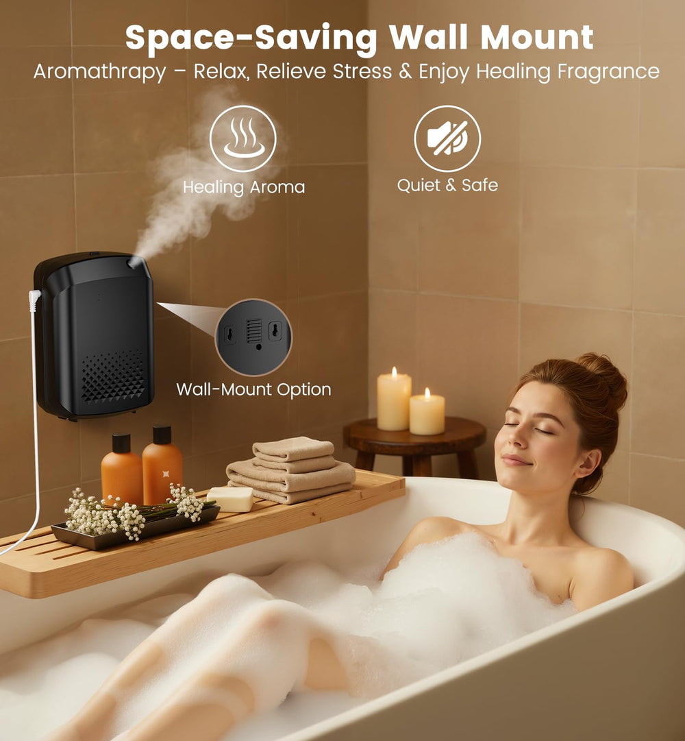 XEITIN waterless diffuser mounted on wall for space saving setup