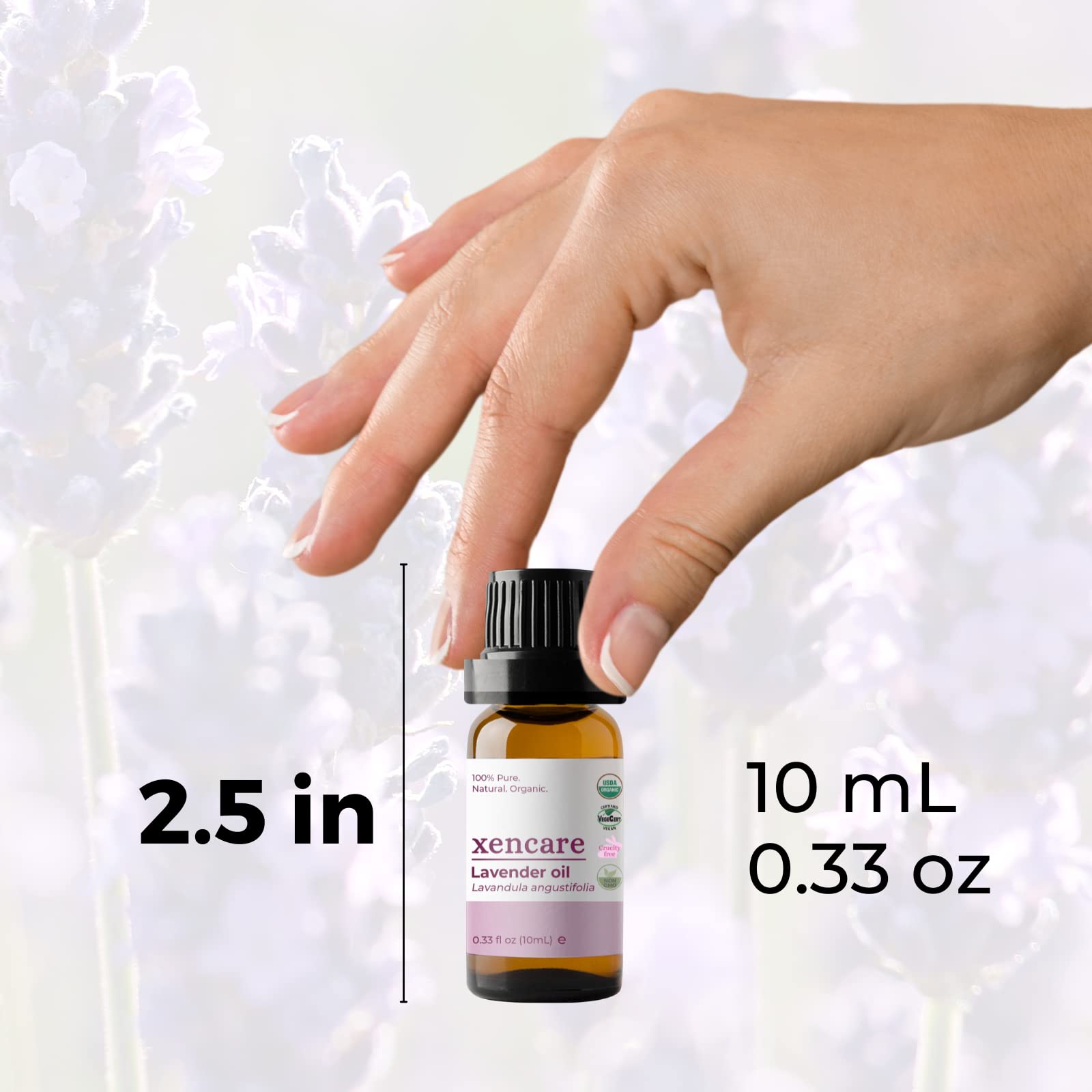 XenCare Lavender oil bottle with diffuser setup for aromatherapy