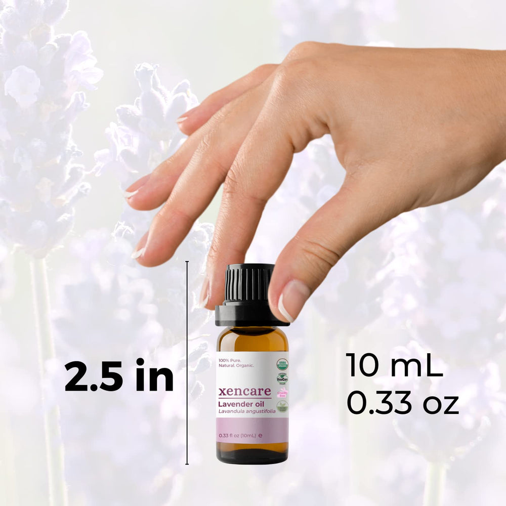 XenCare Lavender oil bottle with diffuser setup for aromatherapy