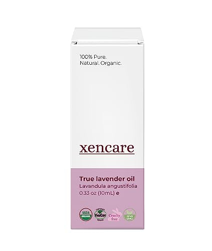XenCare Lavender essential oil bottle top view highlighting 10ml size