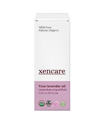 XenCare Lavender essential oil bottle top view highlighting 10ml size