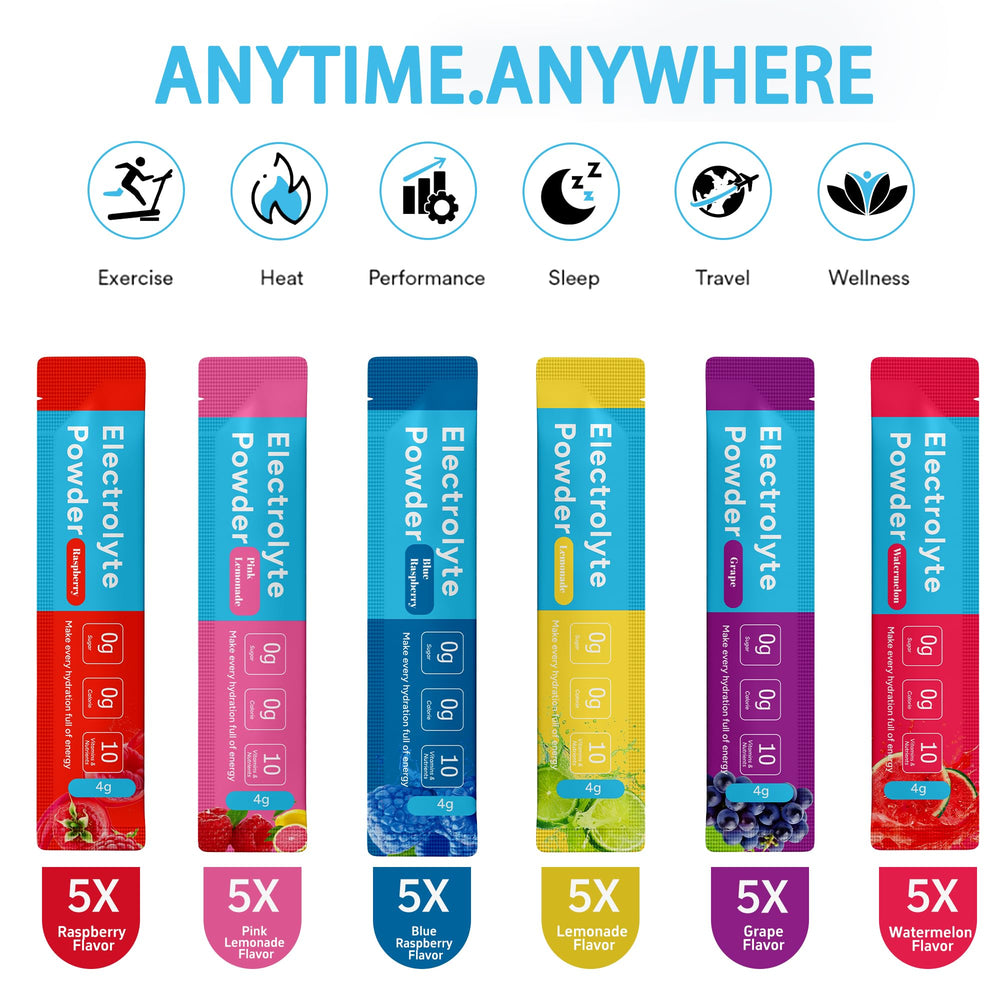 XESMGG blue raspberry stick-pack replenishes electrolytes during activity.