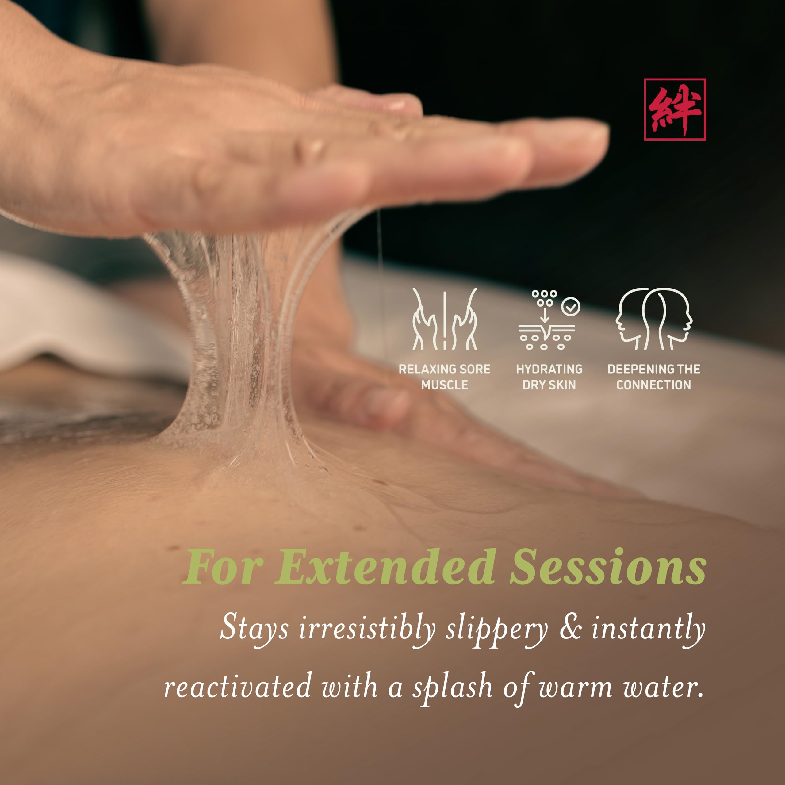XESSO Nuru Gel appears colorless and easy to clean after massage
