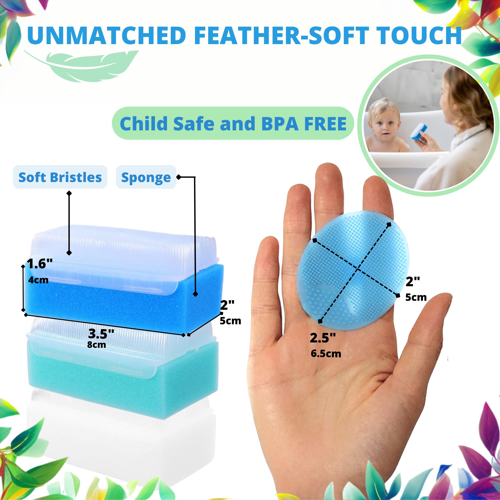 Xforto baby sponge soft cleans delicate skin during bath time