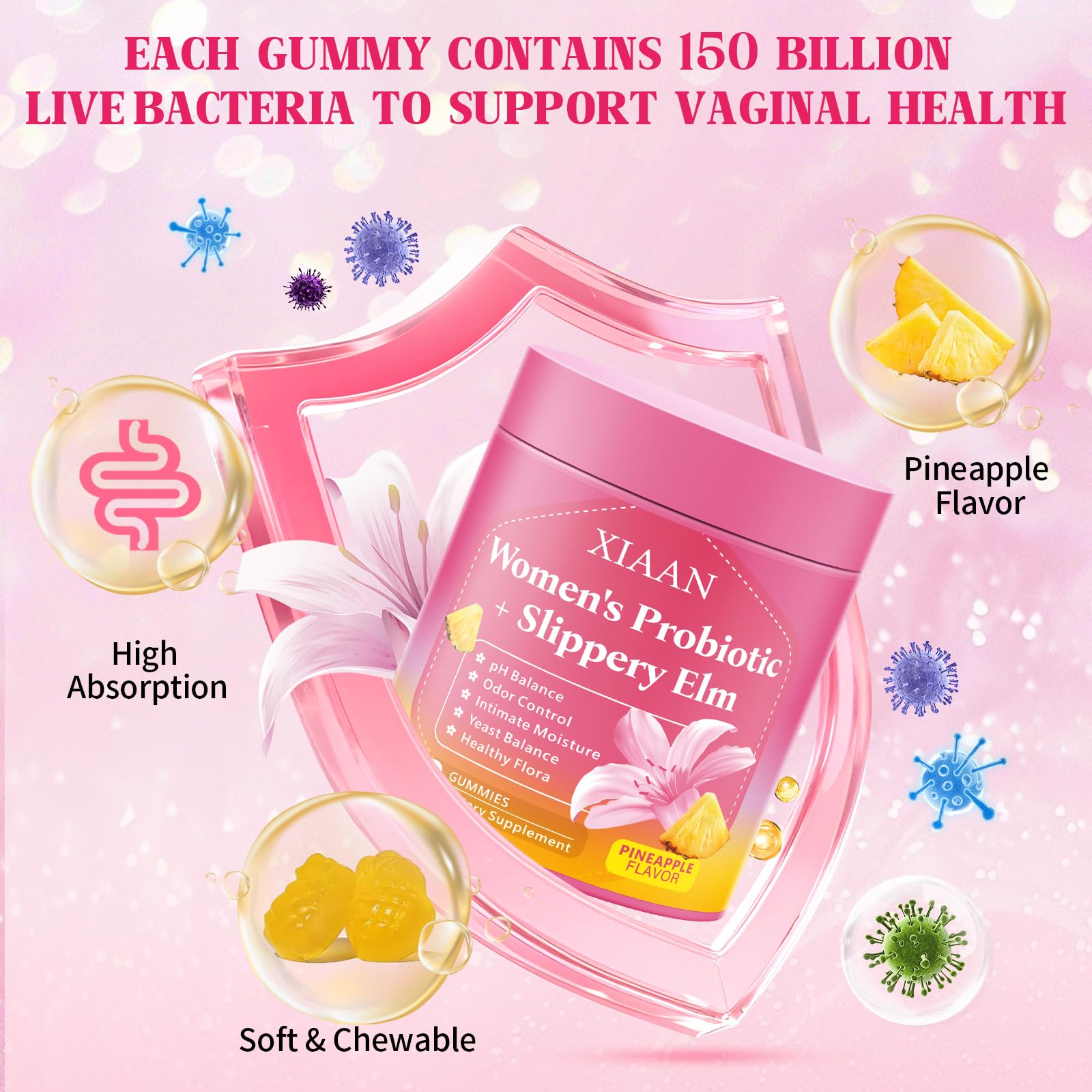 Serving suggestion with gummies to convey convenient daily intake