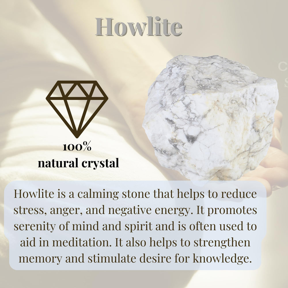 XIANNVXI Howlite raw crystal, 1.8-2.2 inch, creates serene desk focal point.